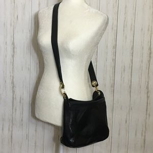 Paradox Black Leather Shoulder Bag/Satchel